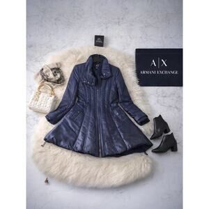 Armani Exchange Dark Blue Long Coat Sz. M